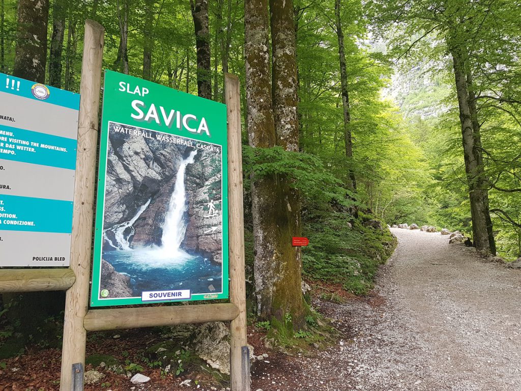 Eingang zum Wasserfall Slap Savica