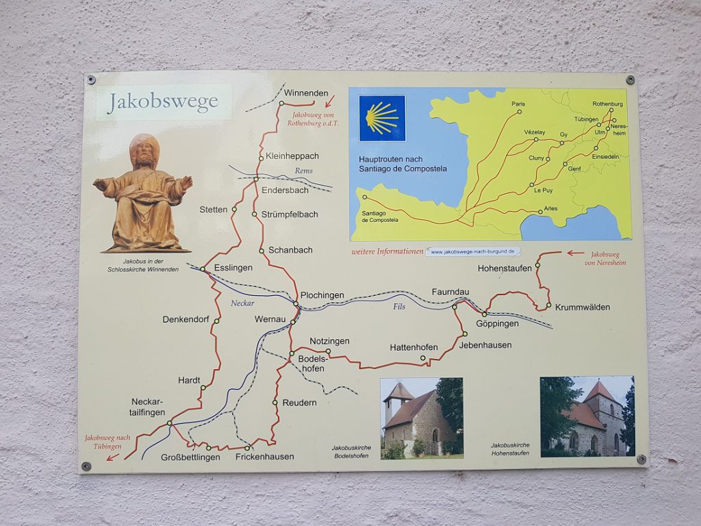 Infotafel Jakobswege in Baden-Württemberg