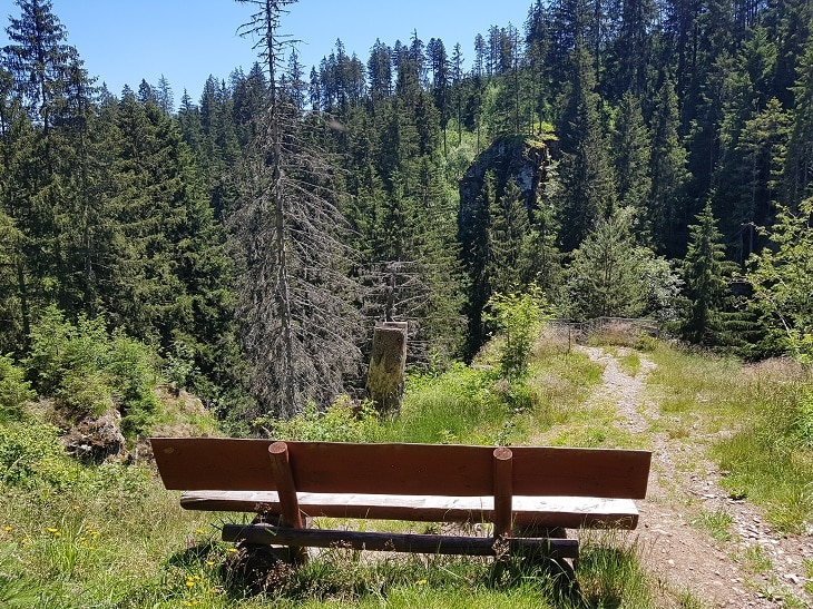 Sitzbank mit Sicht auf Schwarzwald