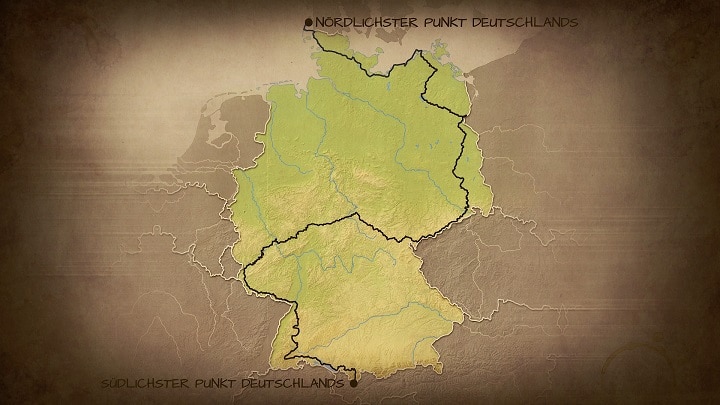 Landkarte Deutschland Wanderweg