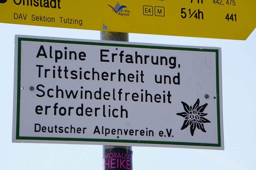 Hinweisschild Deutscher Alpenverein