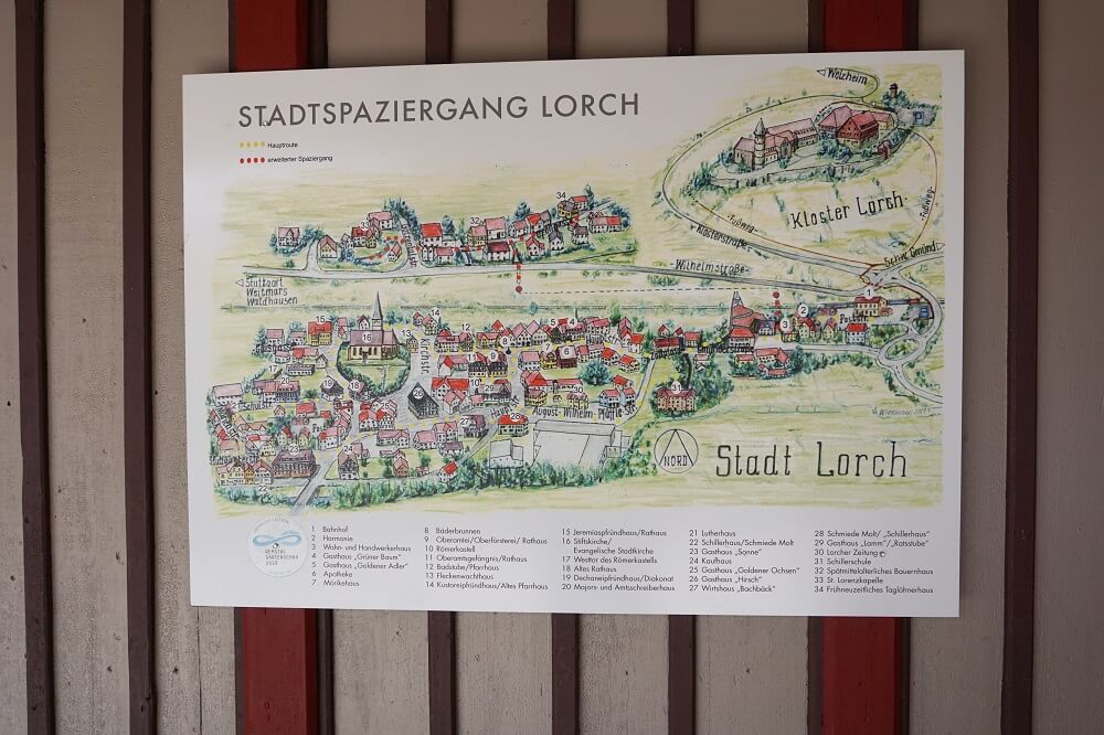 Orientierungskarte der Stadt Lorch