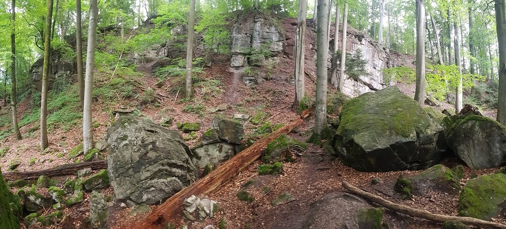 Wald mit vielen Felsen, Felsenmeer Welzheim Murrhardt