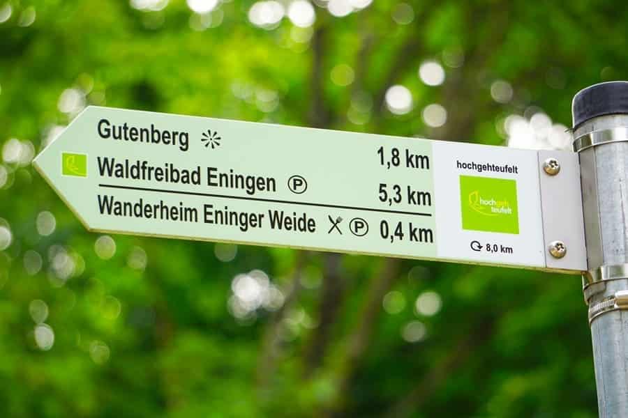 Der Wanderweg "hochgehteufelt" ist bestens ausgeschildert.