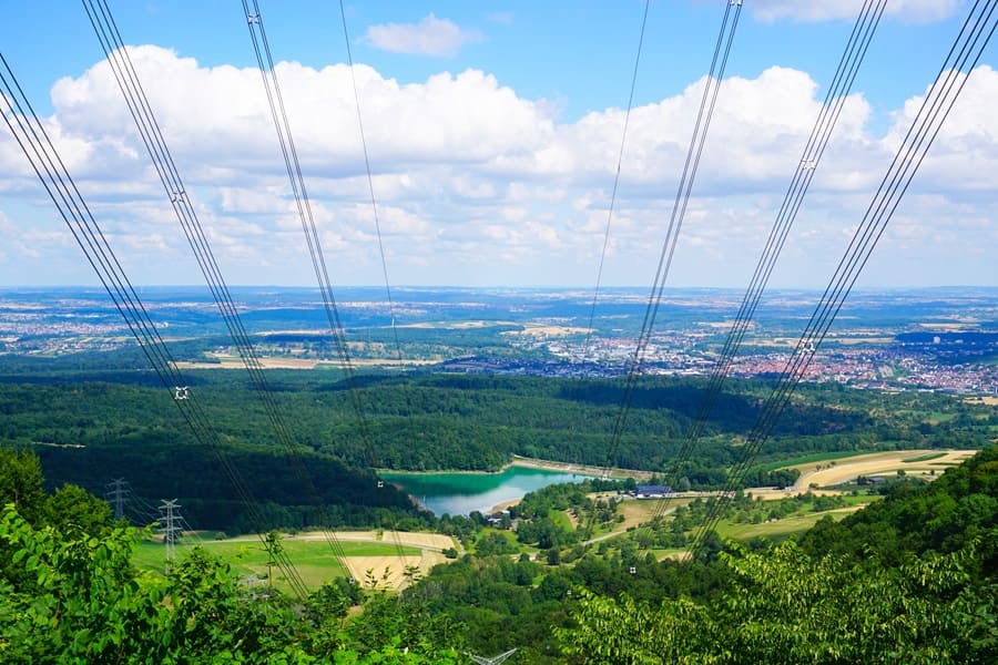 Blick auf den Stausee Glems.