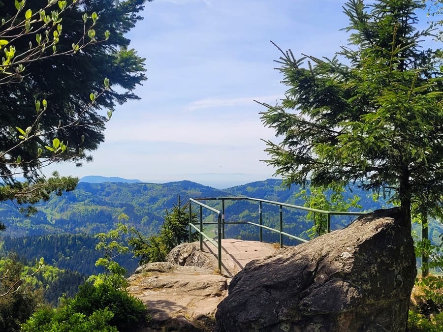 Fantastisch gelegener Aussichtspunkt am Bosensteiner Almpfad: Brennte Schrofen.